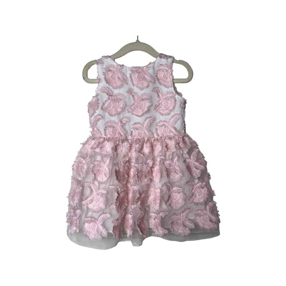 Charabia girl pink floral-appliqué dress sz 2T